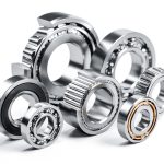 Group of ball bearings isolated on white 3d