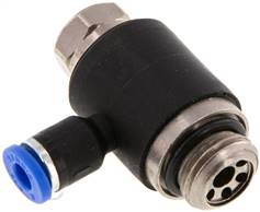 régulateur de débit unidirectionnel coudé G 1/4"-4 mm, contrôle d'air d'évacuation