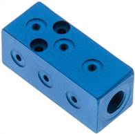bloc de distribution 1 x G 1/8"-9x M 3, Aluminium