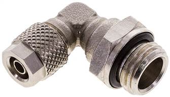 raccord tournant coudé G 1/4"-6x4 mm, Laiton nickelé