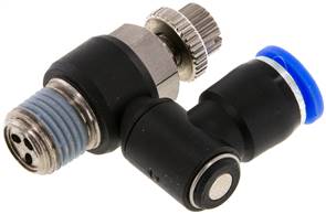 régulateur de débit unidirectionnel R 1/4"-8 mm, pour le contrôle d'air d'évacuation