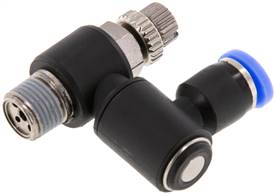 régulateur de débit unidirectionnel R 1/8"-4 mm, pour le contrôle d'air d'évacuation
