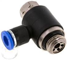 régulateur de débit unidirectionnel coudé G 1/4"-6 mm, contrôle d'air d'évacuation
