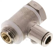 régulateur de débit unidirectionnel coudé G 1/4"-6 mm, régulation de l'air (standard)