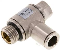 régulateur de débit unidirectionnel coudé G 1/4"-8 mm, régulation de l'air (standard)