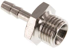 raccord cannelé fileté G 1/4"-4 mm, Laiton nickelé