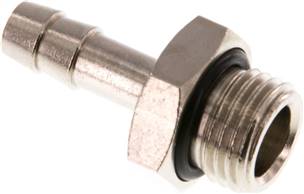 Raccord cannelé fileté avec joint torique G 1/4"-6 (1/4") mm, laiton nickelé