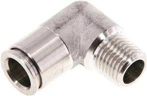 raccord enfichable coudé, fixe R 1/4"-10 mm, IQS inox