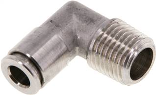 raccord enfichable coudé, fixe R 1/4"-6 mm, IQS inox
