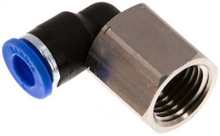 raccord enfichable coudé, fil. femelle G 1/4"-6 mm, IQS standard