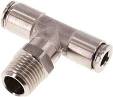 raccord enfichable en T R 1/4"-6 mm, IQS acier inoxydable