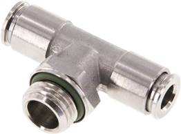 raccord enfichable en T G 1/4"-6 mm, IQS acier inoxydable