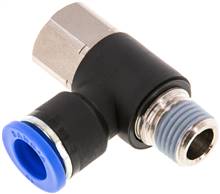 raccord enfichable coudé, femelle/mâle R 1/4"-10 mm, IQS standard