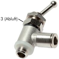 Vanne à levier basculant 2/2 voies, G 1/4"-6 mm