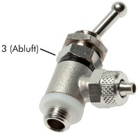 Vanne à levier basculant 2/2 voies, G 1/4"-6x4 mm