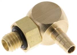Raccord enfichable coudé, M 5-3mm intérieur, laiton
