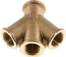 raccord d'aiguillage d'air 3 voies G 1/2", laiton