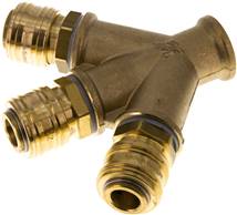 triple raccord d'aiguillage d'air avec coupleurs, G 1/2"