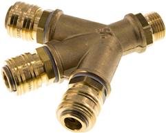 triple raccord d'aiguillage d'air avec coupleurs, G 1/2"