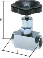 vanne d'arrêt à aiguille, Acier galvanisé, G 1-1/2", 0 à 120bar