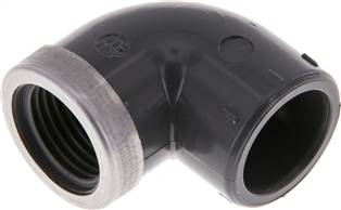 coude fileté à coller de 90°, PVC-U, 20 mmxRp 1/2" fil. femelle