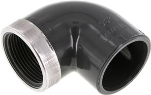 coude fileté à coller de 90°, PVC-U, 40 mmxRp 1-1/4" fil. femelle