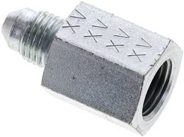 embout de réduction UNF 7/16"-20(JIC-fil. mâle)-G 1/4"(fil. femelle), Acier galvanisé