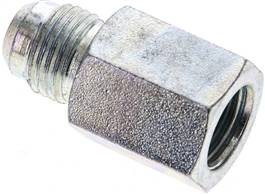 embout de réduction UNF 9/16"-18(JIC-fil. mâle)-G 1/4"(fil. femelle), Acier galvanisé
