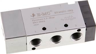 5/2 voies vanne pneumatique, G 1/4", Rappel par ressort