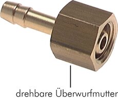 raccord cannelé, avec écrou G 1/2"-13 (1/2") mm, laiton