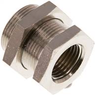 raccord fileté passe-cloison G 1/2"-M 28x1,5, Laiton nickelé