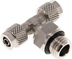 raccord tournant en T G 1/4"-6x4 mm, Laiton nickelé