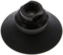 ventouse plate, nervure de maintien, série P, Ø 42x2 mm, CR (50A), noir