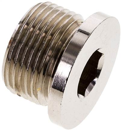 Bouchon de fermeture à six pans creux G 3/4 a 1", Laiton nic