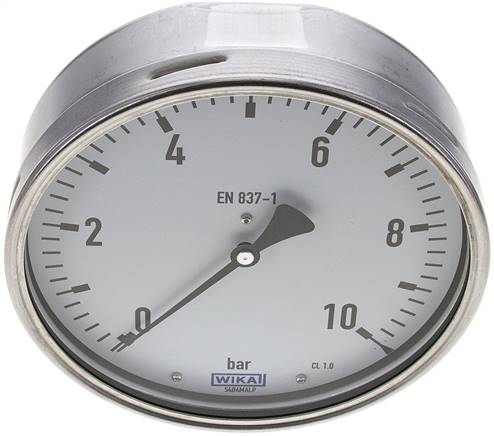 manomètre horizontal (CrNi/Ms),160 mm, 0 à 10 bar