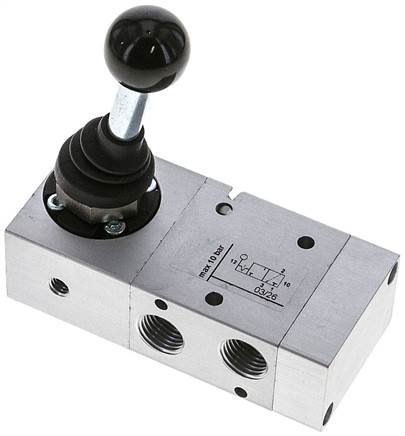 Vanne 3/2 voies à levier basculant, Cran, G 1/8 a 1/4"