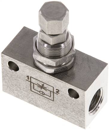 Clapet antiretour d’étranglement, G 1/8 a 1/4", acier inoxyd