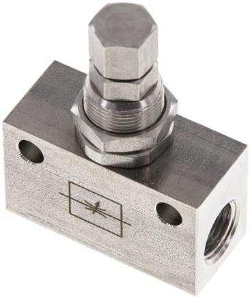 Clapet d’étranglement, G 1/8 a 1/4", acier inoxydable (Eco)