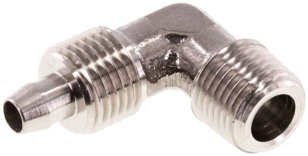 Partie filetée coudée R 1/8 a 1/4"-6x4 mm, 1.4404 sans écrou