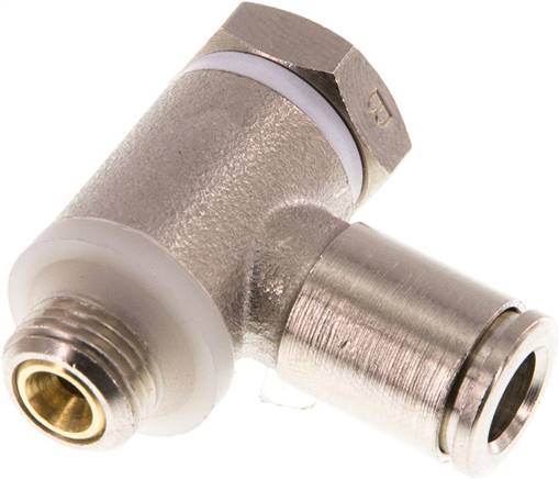 Régulateur de débit unidirectionnel coudé G 1/8 a 1/4"-6 mm,