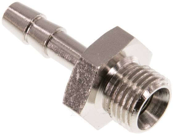Raccord cannelé fileté G 1/8 a 1/4"-4 mm, Laiton nickelé
