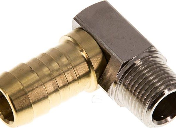raccord cannelé coudé R 1/2"-19 (3/4") mm, laiton