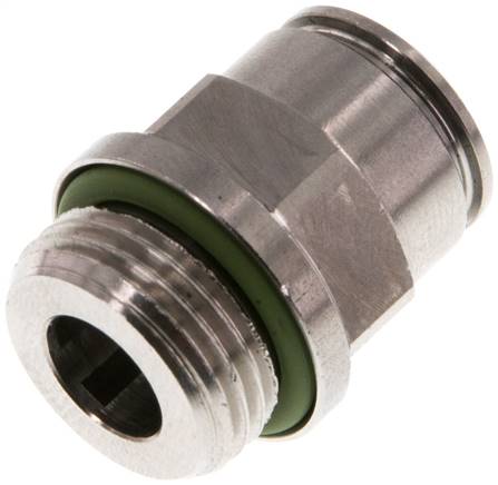 Raccord enfichable droit G 1/4 a 3/8"-10 mm, IQS inox