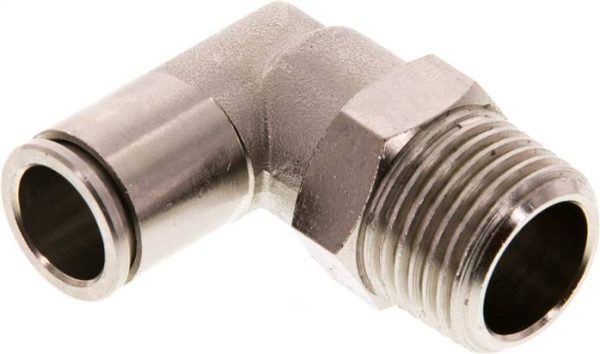 Raccord enfichable coudé R IQS-MSV haute température — série IQSL