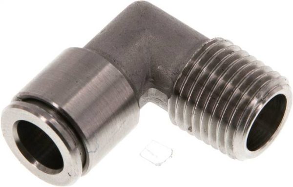 Raccord enfichable coudé fixe R IQS inox — série IQSL