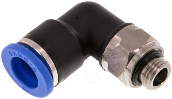 Raccord enfichable coudé G 1/8 a 1/4"-10 mm, IQS standard