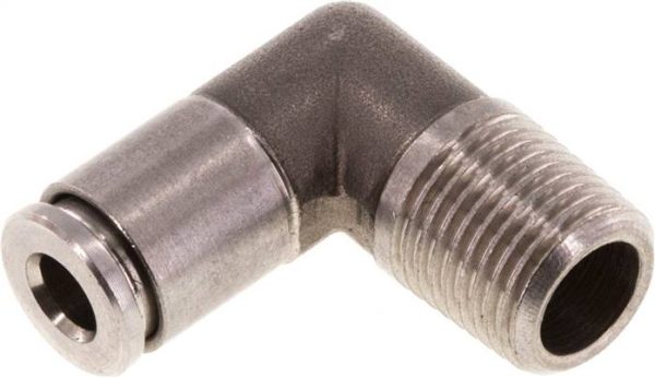 Raccord enfichable coudé, fixe R 1/4 a 8"-4 a 10 mm, IQS ino