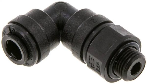 Raccord enfichable coudé T G 1/8 a 1/4"-6mm, IQS-FDA