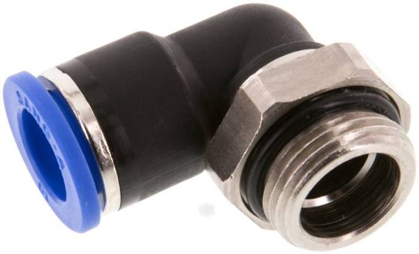 Raccord enfichable coudé G 1/8 a 3/8"-10 mm, IQS standard