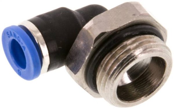 Raccord enfichable coudé G 1/8 a 3/8"-6 mm, IQS standard